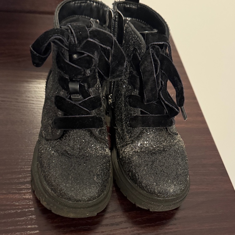 Cat & Jack Glittery Black Kids Boots toddler 11